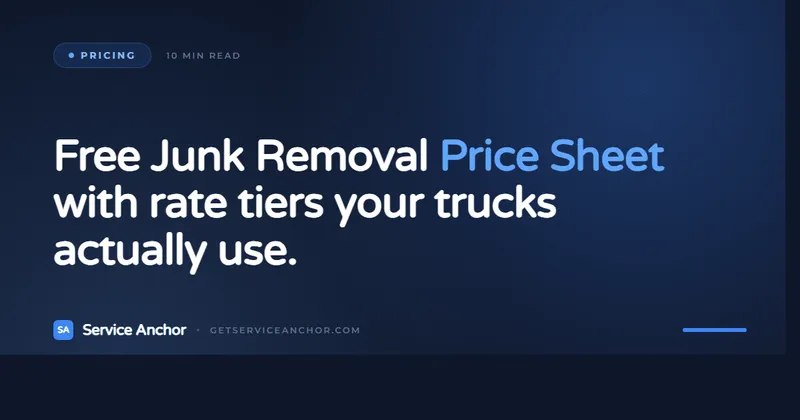Pricing - Free Junk Removal Price Sheet with rate tiers your trucks actually use.